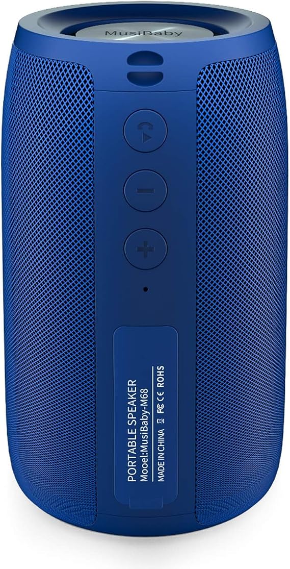 Musibaby M68 Portable Wireless Speaker, 24H Playtime, Blue