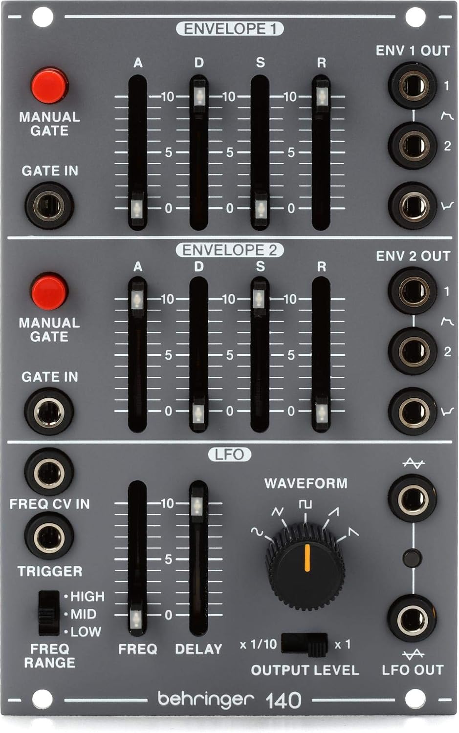 Bherinnger 140 DUAL ENVELOPELFO Legendary Analog Dual EnvelopeLFO Module for Eurorack