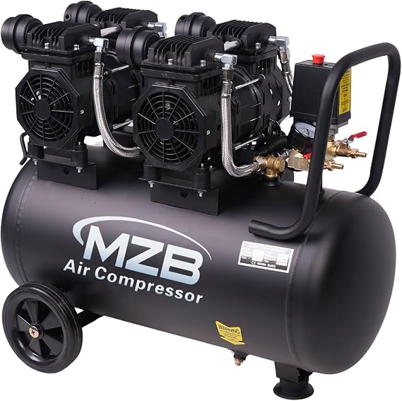13.2 Gallon Ultra Quiet Air Compressor 115PSI Steel Tanks 70dB Noise Level Oil Free Air Compressor