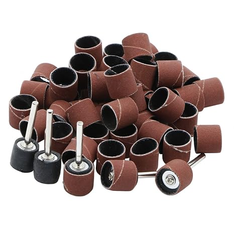 50pcs 400 Grits 1/2 Inch Sanding Bands, 5pcs Sand Drum Mandrels