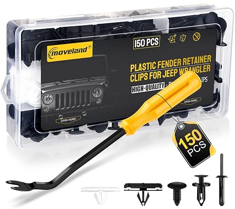 moveland Fender Flare Clips for Jeep Wrangler 2007-2022 JK JL,150PCS
