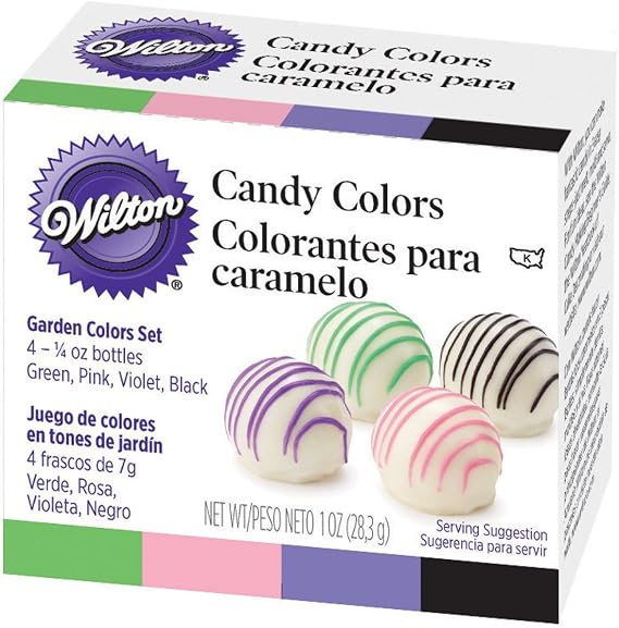 Wilton Candy Colors .25oz 4/PkgPink, Green, Violet & Black