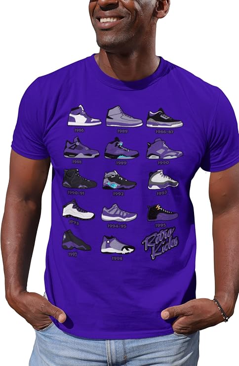 Shirt to Match Jordan Purple Retro Jordan Sneakers 1 2 3 4 5 6 7 8 9 10 11 12 13, Tee to Match Jordans