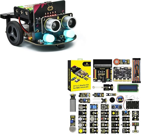 KEYESTUDIO Micro:bit V2 Robot + 37 Sensors Starter Kit for Microbit