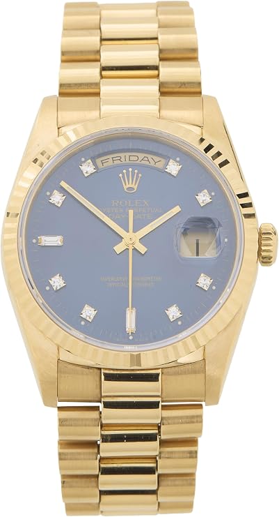 Pre-loved Rolex Blue Diamond Dial President 18238 36mm, Blue