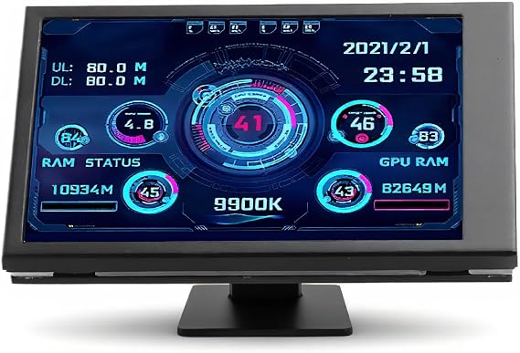 3.5in Computer Temperature Monitor IPS Display for PC CPU RAM Hard Disk Case Black ARGB