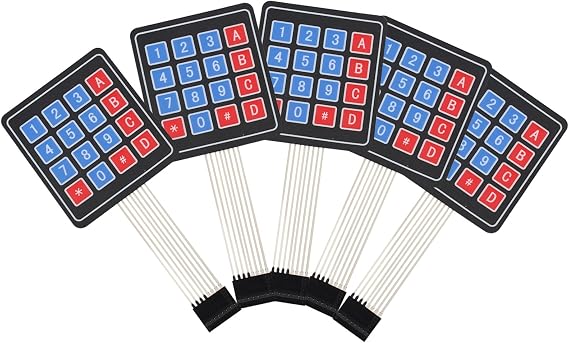 5pcs Membrane Switch Keypad Keyboard 100 million times Matrix Array 16 Key Compatible with Arduino 77 * 70mm