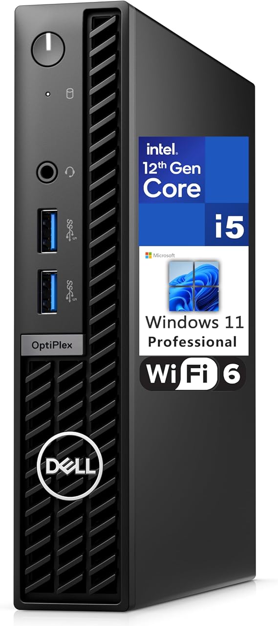 Dell OptiPlex 7000 7010 MFF Micro Form Factor 1.2L Business Desktop Computer, 12th Gen Intel Hexa-Core i5-12500T (Beat i7-11700T), 64GB DDR4 RAM, 2TB PCIe SSD, WiFi 6, Bluetooth, Windows 11 Pro
