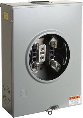 Square D - UTRS213B, Individual meter socket, Ringless Socket, No Bypass, 4 Jaws No Release, OH, UG, 200 A, Up to 600 VAC Single Phase 3W