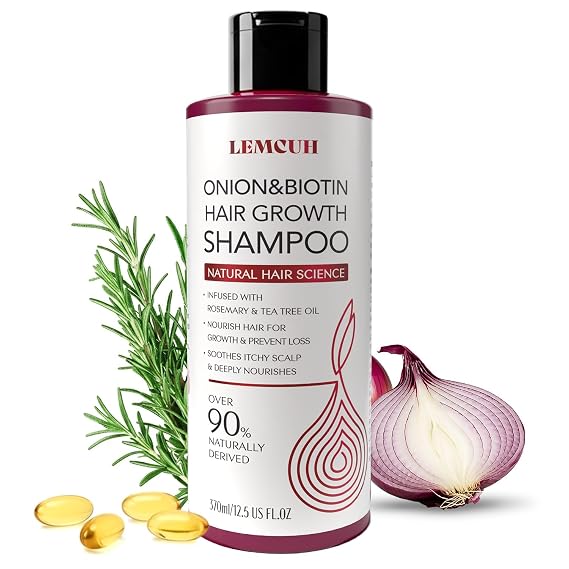 Onion Shampoo for Hair Growth: Onion Hydrosol Shampoo for Thicker-Looking Hair - Smooths Scalp With Tea Tree & Ginger - Thickening Formula Support Hair Regrowth For Women Men 12.5Fl Oz