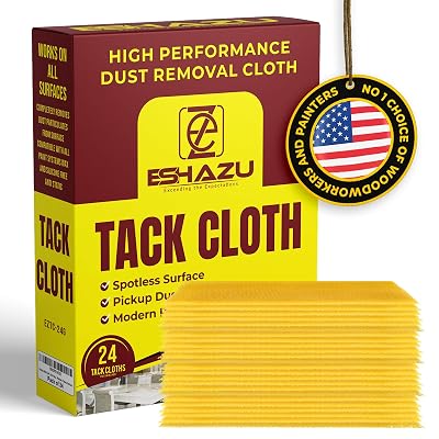 Eshazu Premium Tack Cloth Pack of 24 - Professional Grade Dust and Particle Remover for Woodworking and Painting - Tack Rags for Surface Cleaning Silicone & Wax Free, Anti-Static