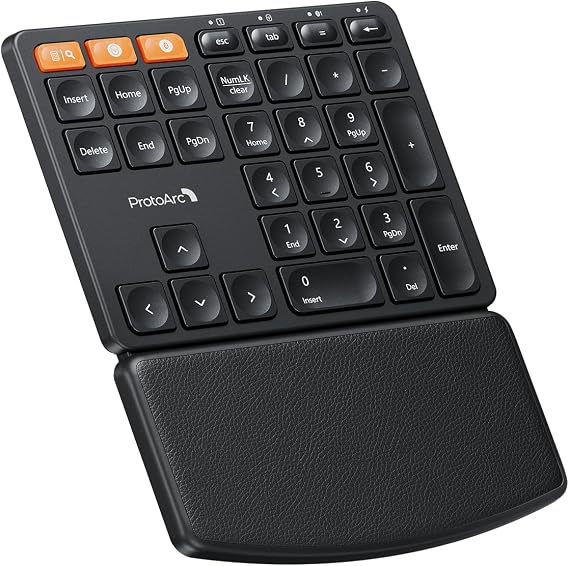ProtoArc EK04 N Ergonomic Wireless Number Pad with Wrist Rest - Black