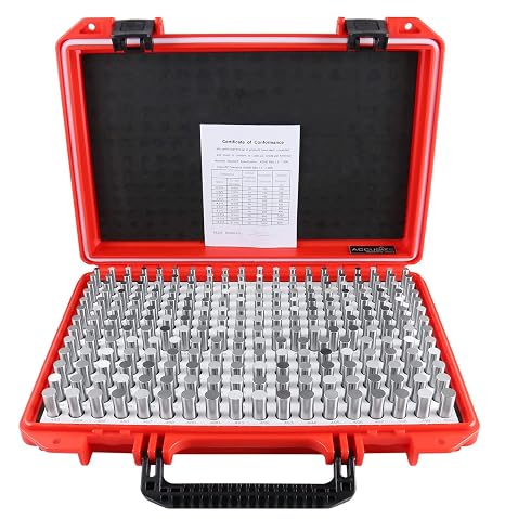 Accusize Industrial Tools 0.251''-0.500'', 250 Pc/Set Steel Plug Pin Gage Set, Minus, Class Zz, M2(-)