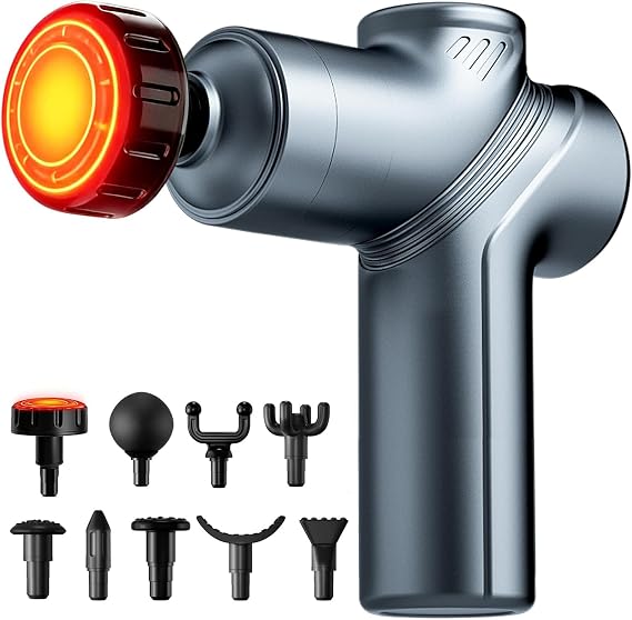 LEERCON Massage Gun with Heat, Deep Tissue Back Massage Gun for Pain Relief