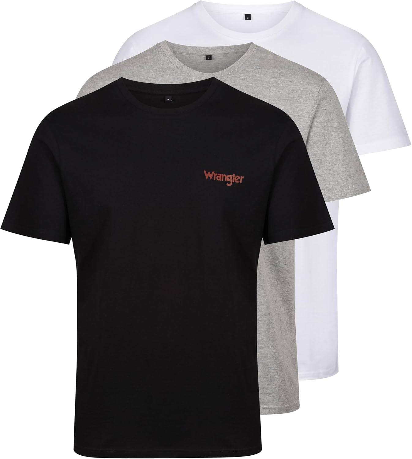 WRANGLER Mens Marston T-Shirt, BlackGrey MarlWhite, XL UK