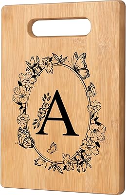 Personalized Cutting Board, Initial Christmas Birthday Gifts for Women Wedding Gifts for Couple, Monogrammed Women Birthday Gift for Sister Friend, Unique Gift for Christmas Anniversary Letter A