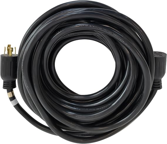 DuroMax XP3050GC 30-Amp 50-Foot 10-Gauge L14-30 Heavy Duty Generator Cord for Home Power Backup, Black