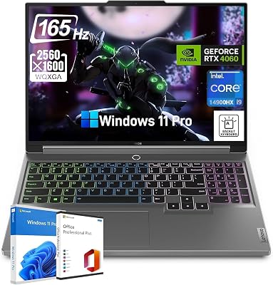Lenovo Legion 5i Gaming Laptop - 16 WQXGA 165Hz Display, Intel i9-14900HX24-Core, 64GB DDR5, 4TB SSD, GeForce RTX 4060, RGB Backlit Keyboard, Wi-Fi 6E, Win 11 Pro, MS Office, wBundle Accessories