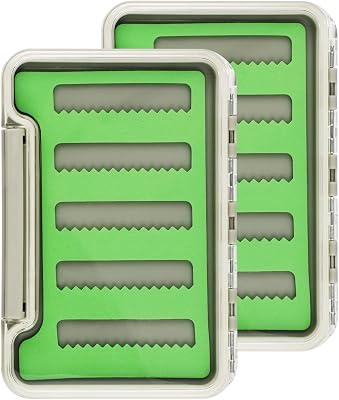 Dovesun Fly Box Set, 24pcs Fly Boxes for Fly Fishing Waterproof Fly Fishing Box Lightweight Small Fly Box for Streamer Flies, Ice Fishing Jigs 5.3X3.5X0.5