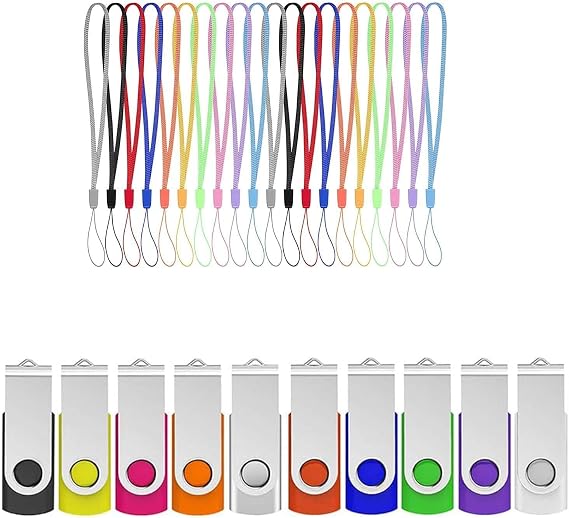10 Pack USB 2.0 16GB + 30 Pack USB Lanyard Strap