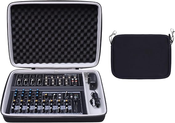 XANAD Mixer Case for Mackie Mix12FX or Behringer Xenyx 1202SFX 12-Channel Compact Mixer - with Small Storage Bag