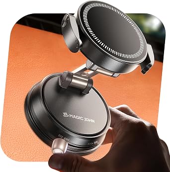 MAGIC JOHN for MagSafe Car Mount [20 N55 Magnets & Clip Arm] 360 Adjustable Magnetic Phone Holder for Car Phone Holder Mount Holders Cell Phone Holders for Your Car Accessories for iPhone 17 Promax