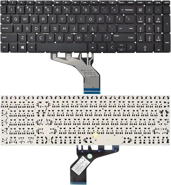 Replacement Keyboard Compatible with HP 250 G7 255 G7 15-DA 15-DB 15-DK 15-DR 15-DW 15-DU 15S-DU 15-DY 15s-DY 15s-EQ 15-EF 15s-FQ 15-GW 17-CA.Home 17-by Black US Layout
