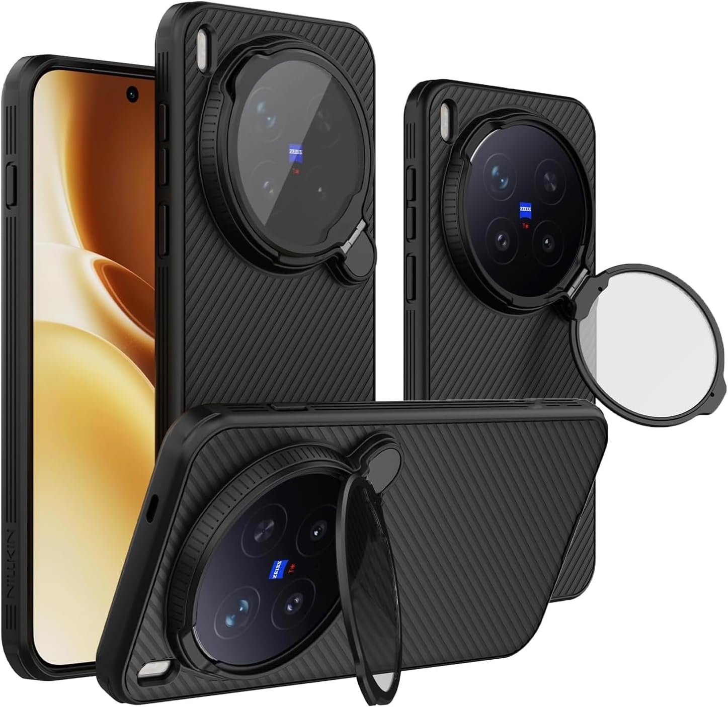 for VIVO X300 Ultra Case with Magnetic [Camera Protection & Kickstand] Compatible with Magsafe Shockproof Hard Back Cover (Black, vivo X300 Ultra)