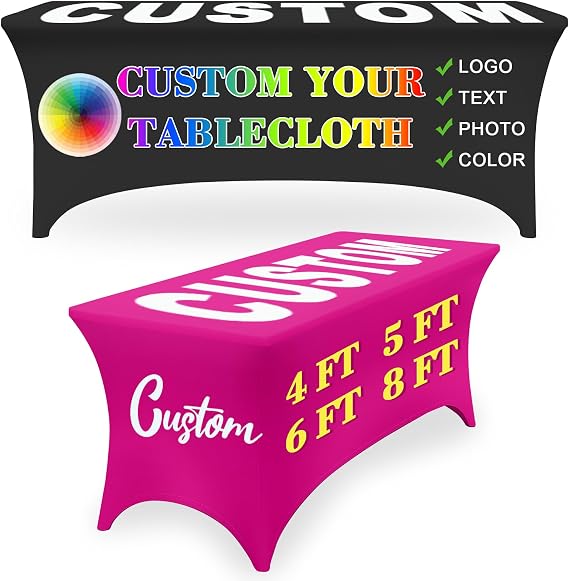 Custom Table Cloth with Business Logo, 8 FT