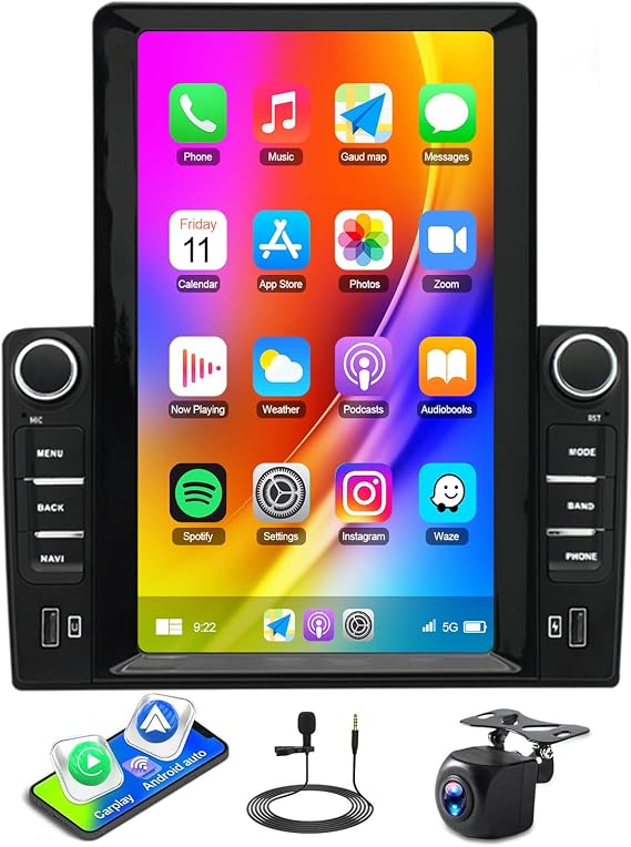 4+64G 10" Android 14 Car Stereo Radio Upgrade for Jeep Renegade 2015–2020 w/Wireless Carplay Android Auto Touch Screen Double Din Car Radio Receiver Bluetooth GPS Sat Navi WiFi FM SWC Backup Camera