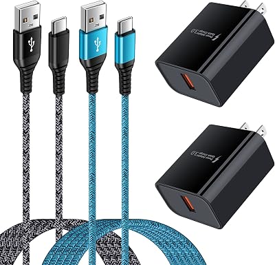 Android Phone USB C Type C Fast Charger Compatible for Motorola G9 G8 G7 PowerEdge 5G UWEdgeG PlayG PowerG Stylus 2024 2023One 5G UW aceG PureX4 Z Z2 Z3 Z4,Fast Wall Plug C Type Charging Cable
