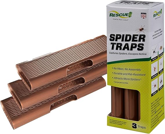 RESCUE! Spider Traps Catches Brown Recluse, Hobo Spiders, Black Widows & Wolf Spiders 3 Traps