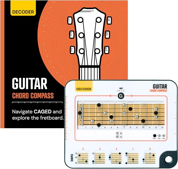 Sliding Guitar Chord Compass & Book: Build 1000+ Chords, CAGED System