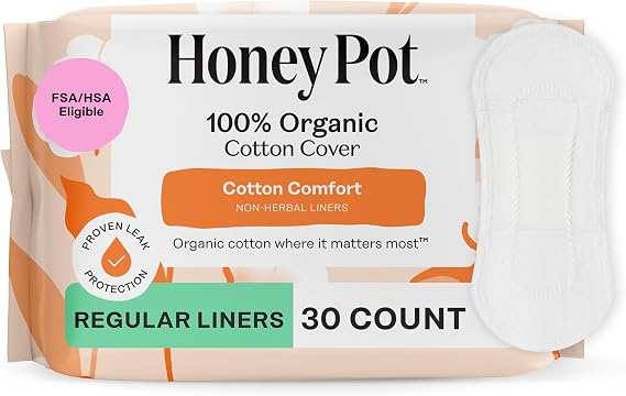 The Honey Pot Company, Organic Everyday Non-Herbal Pantiliners, 30 Count