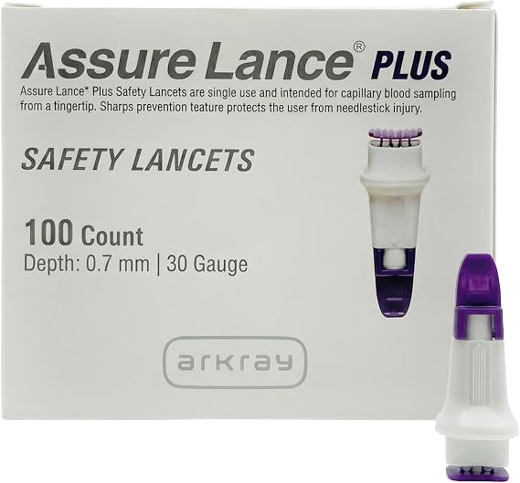 Assure Low Flow Safety Lancet 30 Gauge Needle 0.7 mm Depth 1 Box(s), 100 /Box