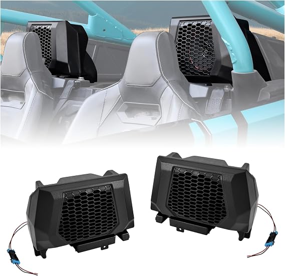 6.5" Rear Seat Speaker Pods for Polaris RZR PRO XP/R/S 2025+, 2PCS | Durable ABS Plastic, Full Enclosed Mesh Cover, Rear 6.5 Inch Speaker Enclosures Mount Box for RZR PRO XP4/R4/S4 2025-2026