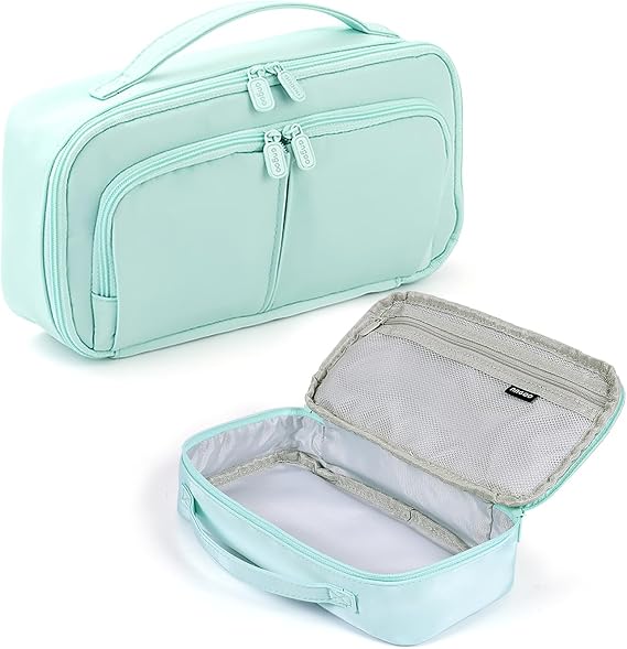 Pencil Case Large Capacity Pencil Cases for Students Kids Girls Boys, Portable Double Zipper Green Pencil Pouch Organizer Bag School Office Aesthetic Supplies for Secondary School Teens Adults Women