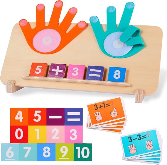 BSADIY Math Manipulatives Number Counting Blocks Toys for Kids 3-5
