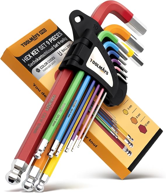 9PCS Allen Key Set 1.5-10mm, Metric Hex Keys