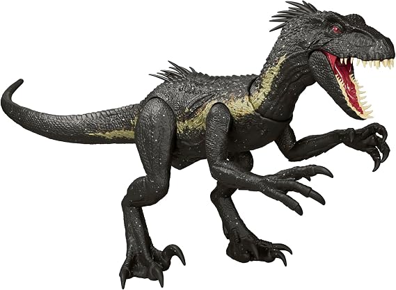 Mattel Jurassic World Damage! Hikaru Indraptor JCG26 Children's Figure, Dinosaur Toy, Moving, Large, Total Length: Approx. 14.9 inches 37.8 cm, Ages 4 and up, Black