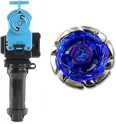 Battling Toys - Bay Battle Game Top Blade High Performance Fight Fusion Gyro Toy BBP02 Dark Proteus Poseidon HA140NF with Blue String Launcher & Grip BB-P02