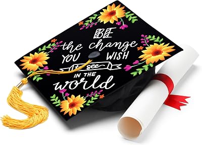 ADVANSYNC Be The Change You Wish To See Graduation Cap Topper
