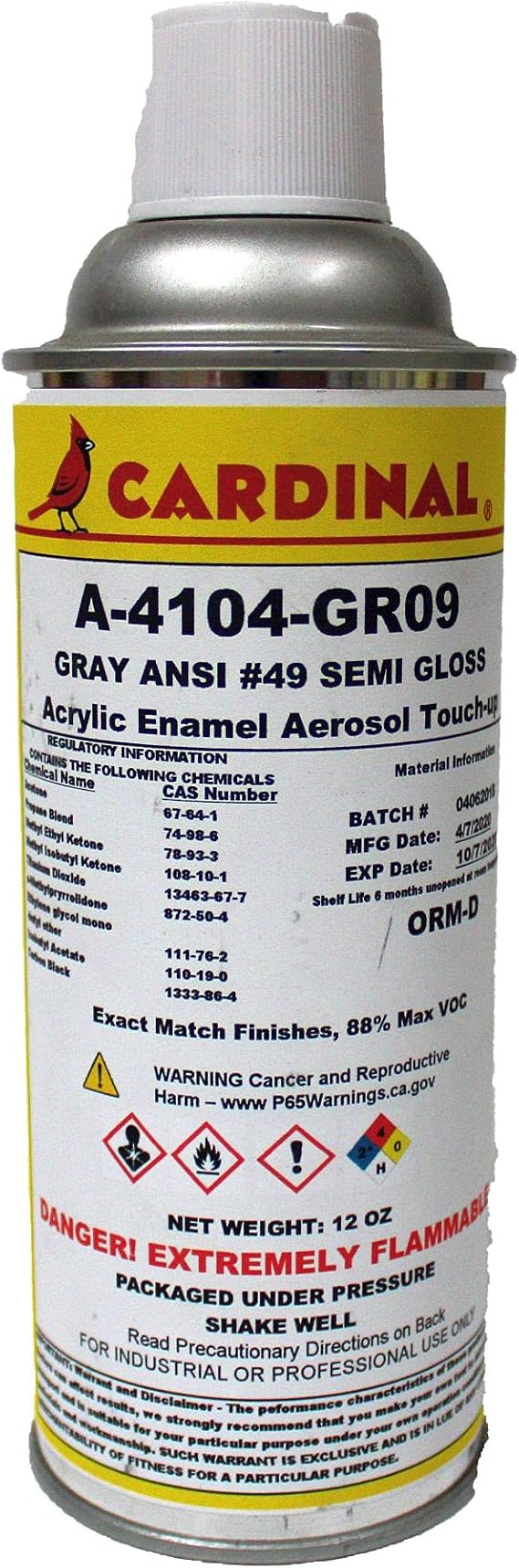 Powder Coat Touch-up Spray Paint | A-4104-GR09 ANSI SEMI GLOSS