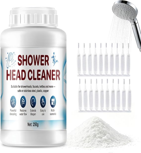 Bathroom Descaler, Hard Water Cleaner, Effectively Removes Scale 8.3 Oz | Suitable for Nozzles, Water Dispensers, Kettles, Faucets, Limescale Remover With Small Hole Cleaning Brush