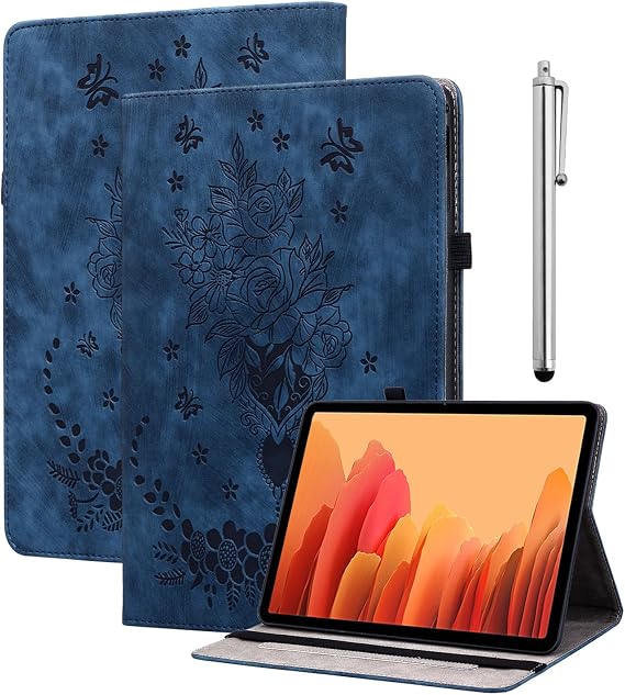 Case for Samsung Galaxy Tab A7 10.4 2022/2020 SM-T500 T505 T507 Multi-Angle Protective PU Leather Protective Case with Pen Holder and Auto Sleep/Wake Compatible with Samsung Tab A7 Case Blue