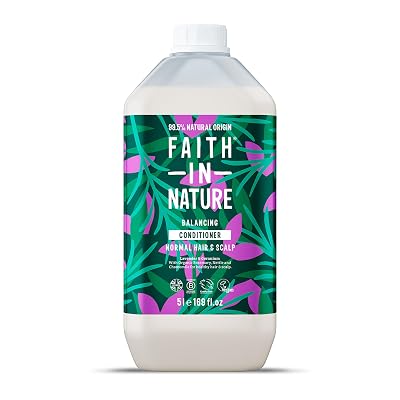 FAITH IN NATURE Natural Conditioner - Vegan & Cruelty Free, No SLS or Parabens - 169 fl oz Refill Pack, Lavender & Geranium