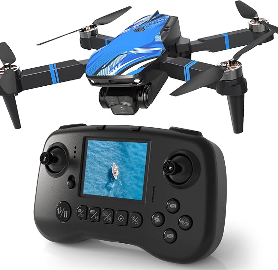 Drone with Camera for Adults LCD Screen FPV Live Video, Foldable RC Mini Drones for Kids, Quadcopter with Brushless Motor 270 Obstacle Avoidance, Support 32G SD Card Under 250G Gift for the Children