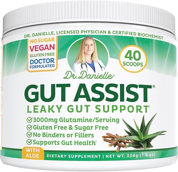 Gut Assist Leaky Gut Support Powder | 40-Servings with L-Glutamine, Arabinogalactan, Licorice Extract, and More! Doctor Crafted Botanical Formula by Dr. Danielle