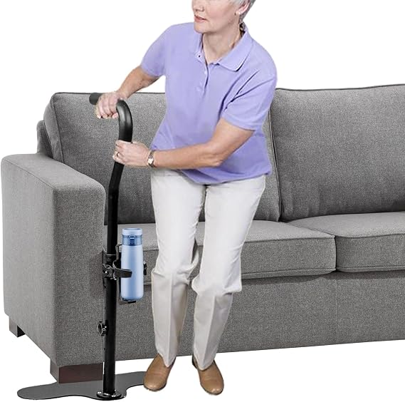 HEPO Stand Assist Aid for Elderly, Chair Couch Lift Devices for Seniors Adults, Standing Assistive Aids with Safety Handle & Cup Holder for Disabled, Handicap with Limited Mobility, Hold Up to 350LBS