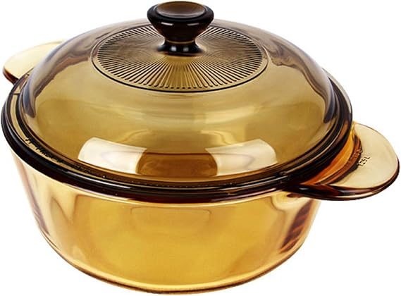 Visions 1.25L Round Glass Ceramics Dutch Oven Stock Pot with Lid